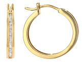 White Diamond 14k Yellow Gold Over Sterling Silver Hoop Earrings 0.33ctw