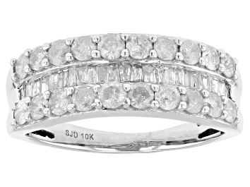 Picture of White Diamond 10k White Gold Band Ring 1.35ctw