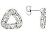 White Diamond 10k White Gold Drop Earrings 1.00ctw