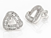 White Diamond 10k White Gold Drop Earrings 1.00ctw