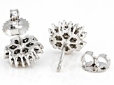 White Diamond 10k White Gold Cluster Stud Earrings 0.65ctw