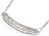 White Diamond Rhodium Over Sterling Silver Bar Necklace 0.55ctw