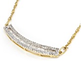 White Diamond 14k Yellow Gold Over Sterling Silver Bar Necklace 0.55ctw