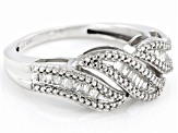 White Diamond Rhodium Over Sterling Silver Band Ring 0.25ctw