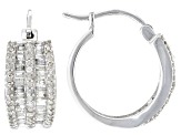 White Diamond 10k White Gold Huggie Earrings 0.85ctw