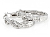 White Diamond Rhodium Over Sterling Silver Hoop Earrings 0.45ctw