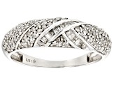 White Diamond 10k White Gold Cluster Band Ring 0.70ctw