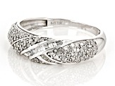 White Diamond 10k White Gold Cluster Band Ring 0.70ctw