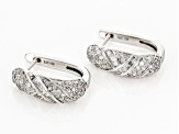White Diamond 10k White Gold Cluster Drop Earrings 1.00ctw