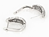 White Diamond 10k White Gold Cluster Drop Earrings 1.00ctw