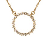 White Diamond 14k Yellow Gold Over Sterling Silver Circle Necklace 0.40ctw