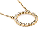White Diamond 14k Yellow Gold Over Sterling Silver Circle Necklace 0.40ctw