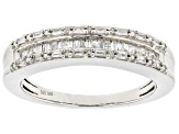 White Diamond Rhodium Over Sterling Silver Band Ring 0.25ctw