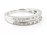 White Diamond Rhodium Over Sterling Silver Band Ring 0.25ctw