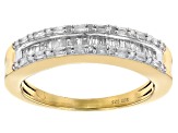 White Diamond 14k Yellow Gold Over Sterling Silver Band Ring 0.25ctw