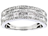 White Diamond 10k White Gold Band Ring 0.45ctw