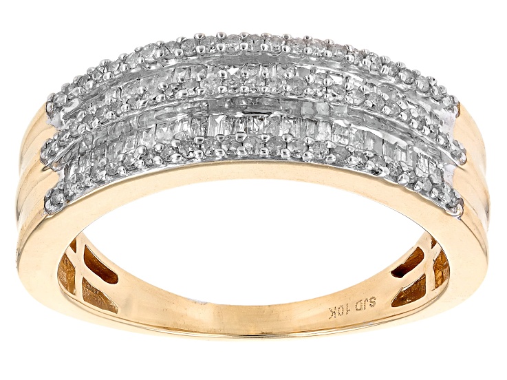 Numbering♥ #3402 Basic Two Tone Ring 14k_two_tone_diamond_criss_cro