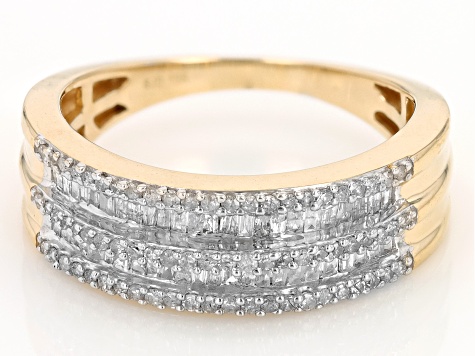 White Diamond 10k Yellow Gold Band Ring 0.45ctw - SBG638B | JTV