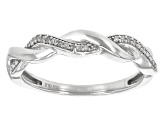 White Diamond Rhodium Over Sterling Silver Set of 3 Band Rings 0.50ctw