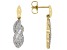 White Diamond 10k Yellow Gold Dangle Earrings 0.45ctw