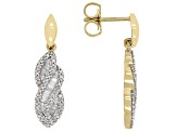 White Diamond 10k Yellow Gold Dangle Earrings 0.45ctw