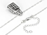 White Diamond Rhodium Over Sterling Silver Cluster Pendant With 18" Singapore Chain 0.45ctw