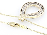 White Diamond 10k Yellow Gold Slide Pendant With 18" Rope Chain 1.00ctw