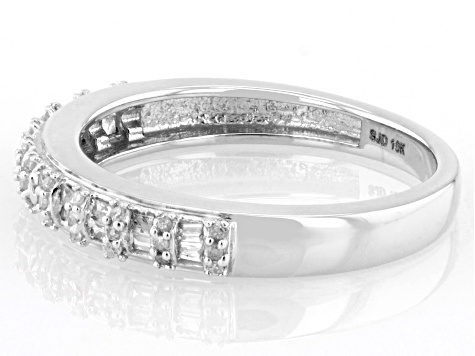 White Diamond 10k White Gold Band Ring 0.20ctw