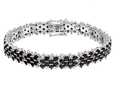 Black Spinel Sterling Silver Bracelet 17 02ctw Scs3951 Jtv Black Spinel Sterling Silver Bracelet 17 02ctw