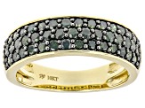 Green Diamond 10K Yellow Gold Band Ring 1.00ctw