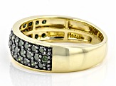 Green Diamond 10K Yellow Gold Band Ring 1.00ctw