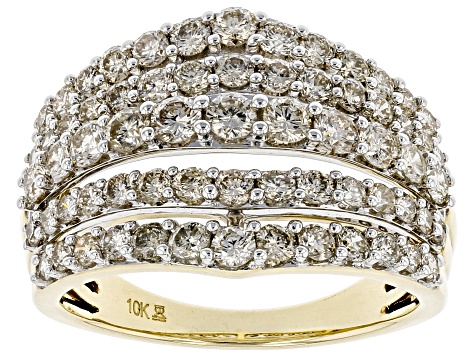 Candlelight Diamonds™ 10k Yellow Gold Multi-Row Ring 2.00ctw