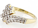 Candlelight Diamonds™ 10K Yellow Gold Bypass Ring 0.75ctw