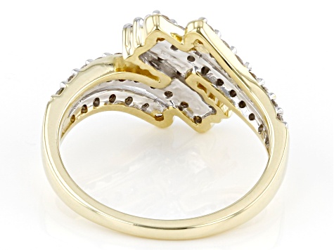 Candlelight Diamonds™ 10K Yellow Gold Bypass Ring 0.75ctw