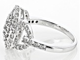 Diamond 10k White Gold Cluster Ring 0.75ctw