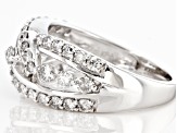 White Diamond Platinum Crossover Ring 1.00ctw