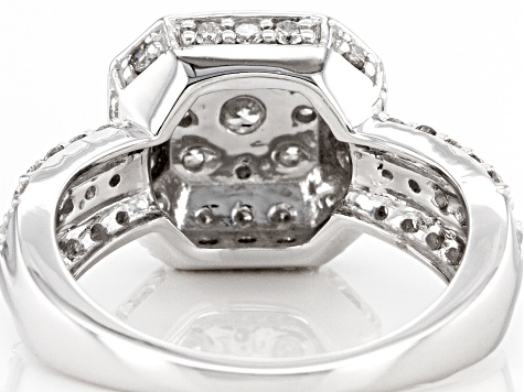 White Diamond Platinum Ring 1.20ctw