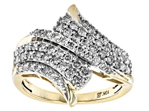 Candlelight Diamonds™ 10k Yellow Gold Bypass Ring 0.90ctw