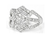 White Diamond Platinum Cluster Ring 1.50ctw