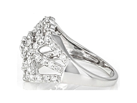 White Diamond Platinum Cluster Ring 1.50ctw
