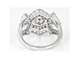 White Diamond Platinum Cluster Ring 1.50ctw