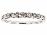 White Diamond 10k White Gold Band Ring 0.50ctw