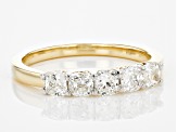 White Diamond 14k Yellow Gold 5-Stone Band Ring 0.85ctw