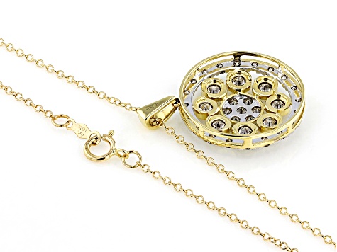 Candlelight Diamonds™ 10k Yellow Gold Cluster Pendant With 19" Chain 2.00ctw