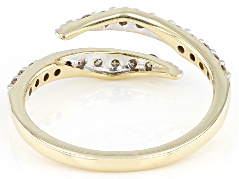 Diamond 10k Yellow Gold Bypass Ring 0.33ctw