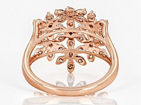 Candlelight Diamonds™ 10k Rose Gold Open Design Flower Ring 0.75ctw