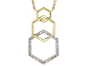 White Diamond 10k Yellow Gold Necklace 0.15ctw