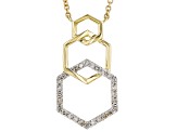 White Diamond 10k Yellow Gold Necklace 0.15ctw