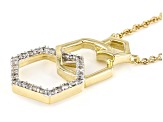 White Diamond 10k Yellow Gold Necklace 0.15ctw