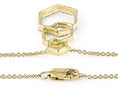 White Diamond 10k Yellow Gold Necklace 0.15ctw